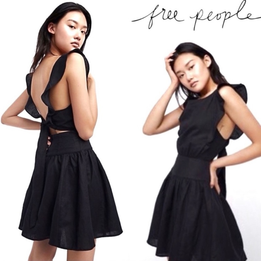 Free People Erin Ruffle Tie Back Dress Sz M